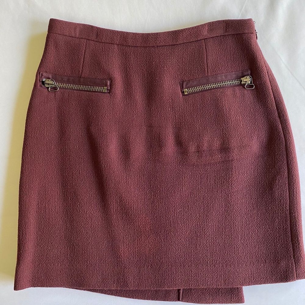 Phillip Lim 3.1 maroon wool mini skirt, size 2